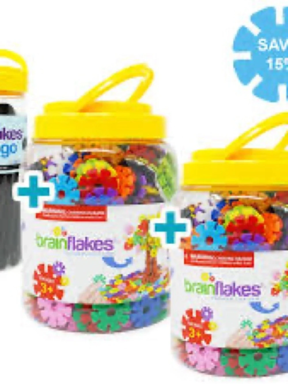 BrainFlakes Interlocking Building Set - Bright Multicolor Jar